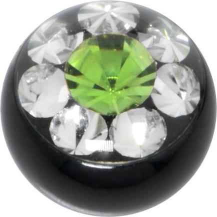 Actual product image Bijouteria Piercingball (Surgical steel 316L, PVD coating (black), Premium crystal)