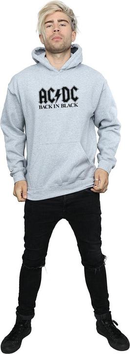 Actual product image AC/DC Mens Back in Black Logo Hoodie (3XL)