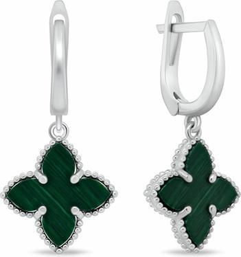 Actual product image Brilio Silver - Silver dangle earrings with flowers EA1158WG