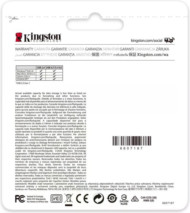 Productafbeelding Kingston DataTraveler Kyson (512 GB, USB-A, USB 3.1)