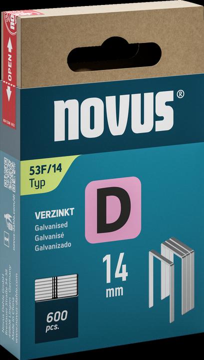 Actual product image Novus Flat wire staples D 53 F 14mm 600 pcs.