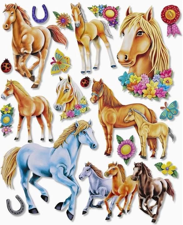 Immagine prodotto Hobby Fun Cavalli adesivi 3D 1 foglio