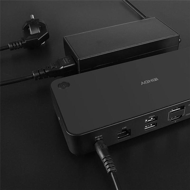 Actual product image Lindy Docking Station USB 3.2 Type C&A Hybrid Laptop DP,HDMI (USB-C, 3 Ports)