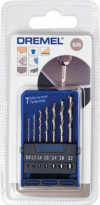 Image du produit Dremel Jeu de forets de précision 628 (0.8, 1.60, 2.0, 1,2 mm, 2,4 mm, 2,8 mm, 3,2 mm)