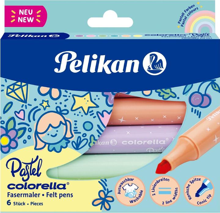 Immagine prodotto Pelikan Colorella Pastel 6 pezzi di penne in fibra, multicolore (Multicolore, 6 x)