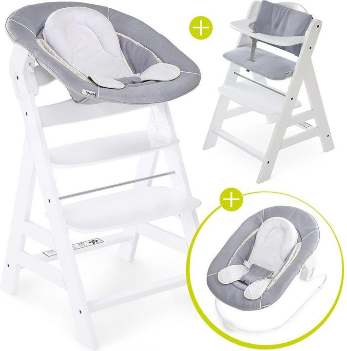 Actual product image Hauck Highchairs Alpha Plus White Newborn Set - 4-piece highchair + (Highchair)