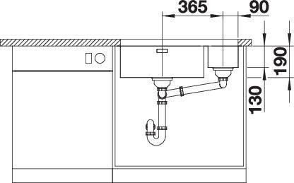 Productafbeelding Blanco Andano 500/180-U (Onderbouw gootsteen, 74.50 cm, 44 cm)