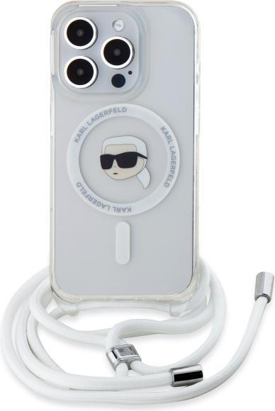 Actual product image Karl Lagerfeld KLHMP16XHCKHNT iPhone 16 Pro Max 6.9" hardcase transparent Crossbody IML Karl Head (Apple iPhone 16 Pro Max)
