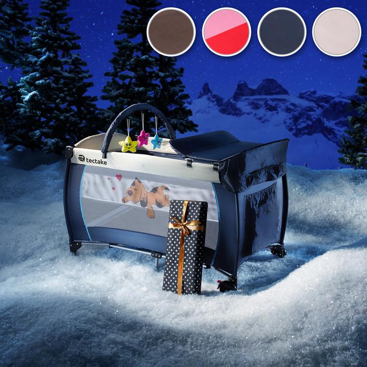 Actual product image tectake Travel cot dog with changing mat and carrying bag