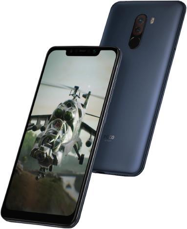 Actual product image Xiaomi Pocophone F1 (64 GB, Steel Blue, 6.18", Hybrid Dual SIM, 12 Mpx, 4G)
