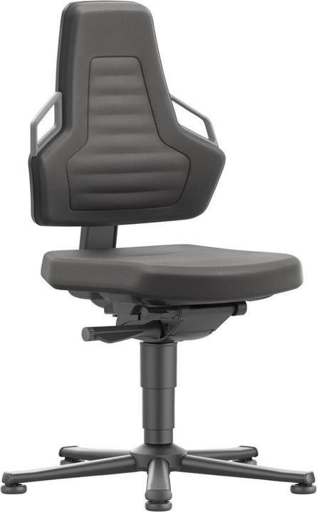 Bimos Sedia girevole industriale Nexxit Piedini per pavimenti in tessuto Supertec nero Colore maniglia