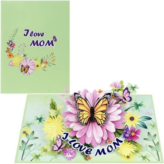 Immagine prodotto MU Classic Biglietto d'auguri 3D Pop-Up per la Festa della Mamma - I Love Mum (1 pz.)