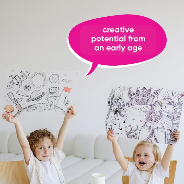 Produktbild Funny Mat Abwaschbare Malmatte Der Prinz und die Prinzessin (48 x 33.5 cm)