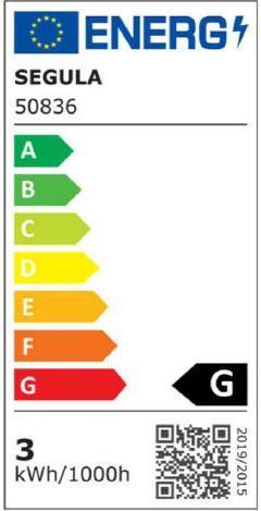 Energie-Label Segula LED Glühlampe klar 24V DC E27 3W 2700K dimmbar (E27, 3 W, 1 x, G)
