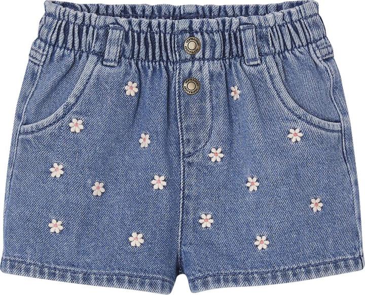 Vertbaudet Baby Jeansshorts mit Blumenstickerei