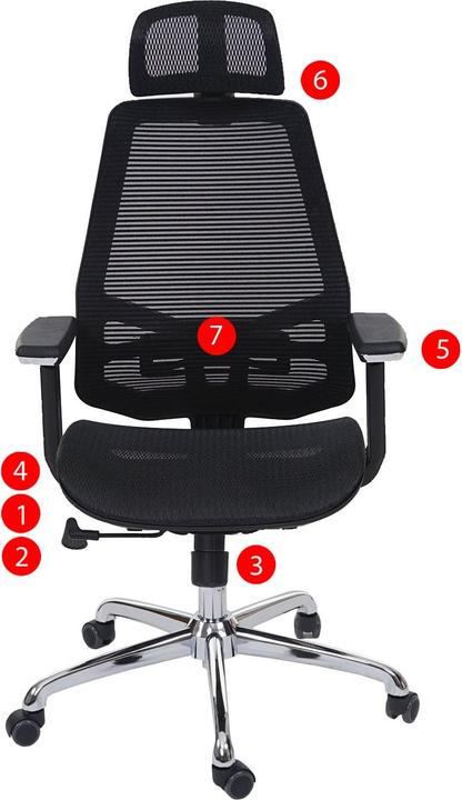 Image du produit Swisshandel24 Chaise de bureau, chaise de bureau, fonction coulissante Tissu/textile ISO9001 - noir/noir