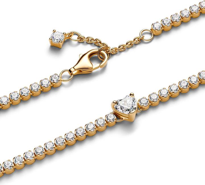 Produktbild Pandora Sparkling Heart Tennis Bracelet (20 cm, Vergoldet, Metall)