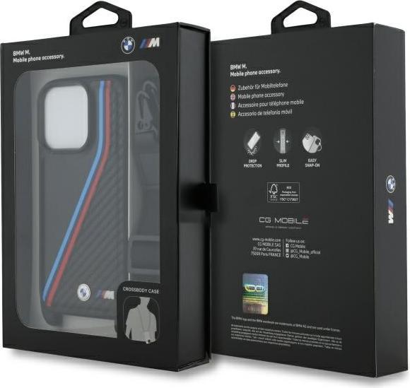 Immagine prodotto BMW BMHCP16X23PSVTK Custodia rigida per iPhone 16 Pro Max 6,9" in carbonio/nero M Edition Carbon (Apple iPhone 16 Pro Max)
