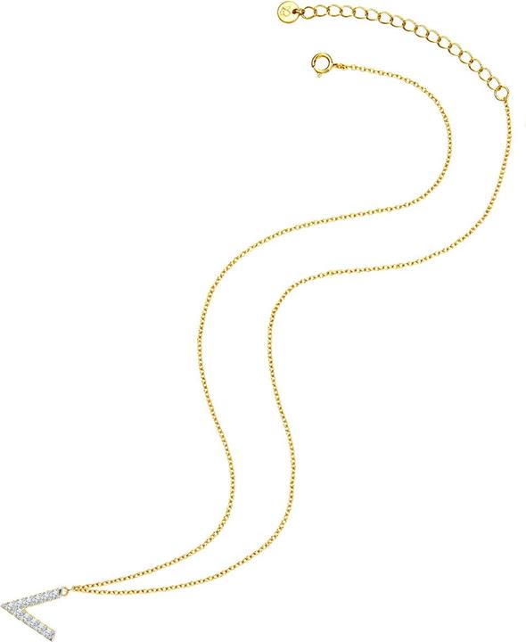 Produktbild Glanzstücke München Damen Buchstabe V Sterling Silber Zirkonia Gelbgold 45,0 cm Basiskette + 5,0 cm Verlängerung - 32106 (Sterling Silber, 40 - 45 cm)