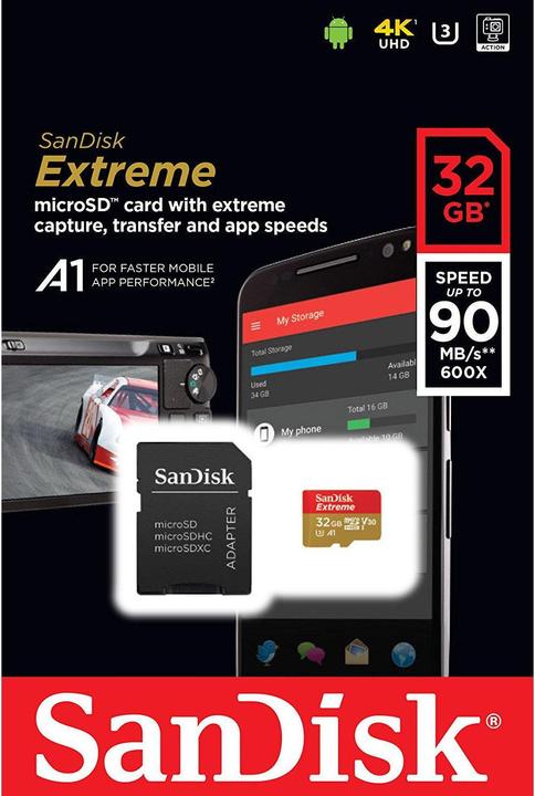 Produktbild SanDisk Extreme UHS-I V30 (32 GB, microSDHC, U3, UHS-I)