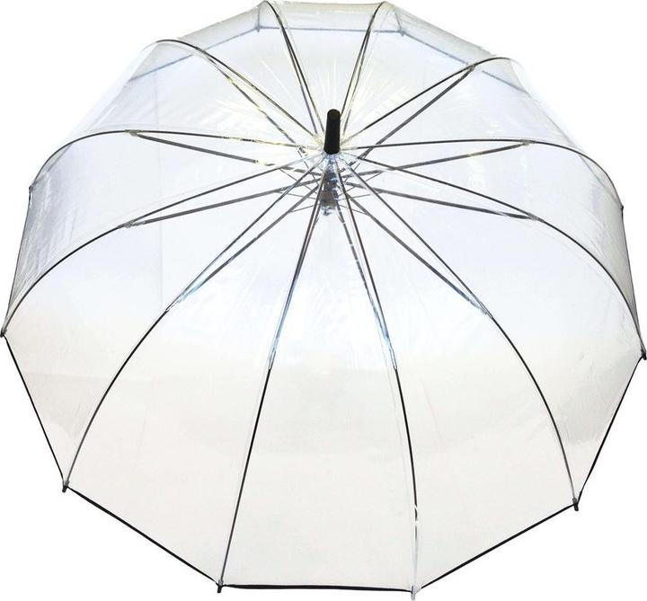 Produktbild MGA SMATI Damen VollAutomatik Regenschirme Transparent Glockenschirm mit 12 Speichen Fiberglas/Satin BEZ