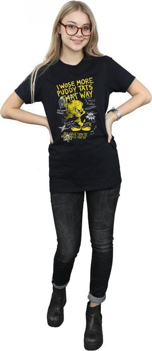 Actual product image Looney Tunes Womens/Ladies Tweety Pie More Puddy Tats Cotton Boyfriend T-Shirt (L)