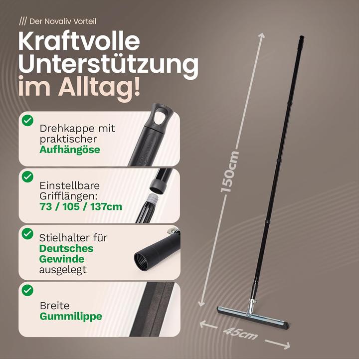 Immagine prodotto Novaliv 5X Wasserabzieher Boden Dusche 45 cm Auto mit 137 cm Stiel Duschabzieher Abzieher Dusche Bod