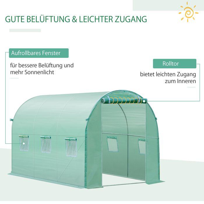 Produktbild Swisshandel24 Polyethylenfolie, 3x2x2m, Ersatzfolie mit 6 Fenster, für Gartentunnel, Gewächshaus, Folientunnel, Ge