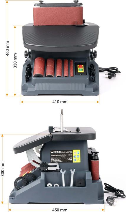 Image du produit Wiltec Ponceuse oscillante Bande & Cylindre 500 W 5x Manchons Polisseuse Atelier (Meuleuse oscillante, 500 W)