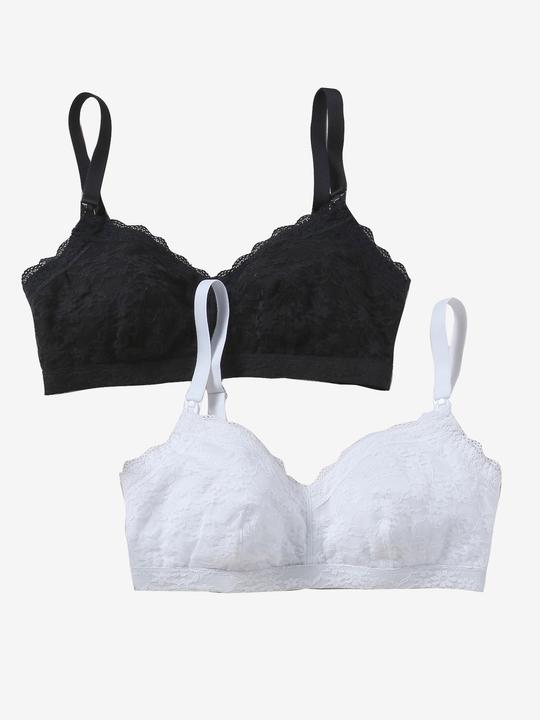 Actual product image Vertbaudet 2-pack of nursing bras, lace with soft lining (L)