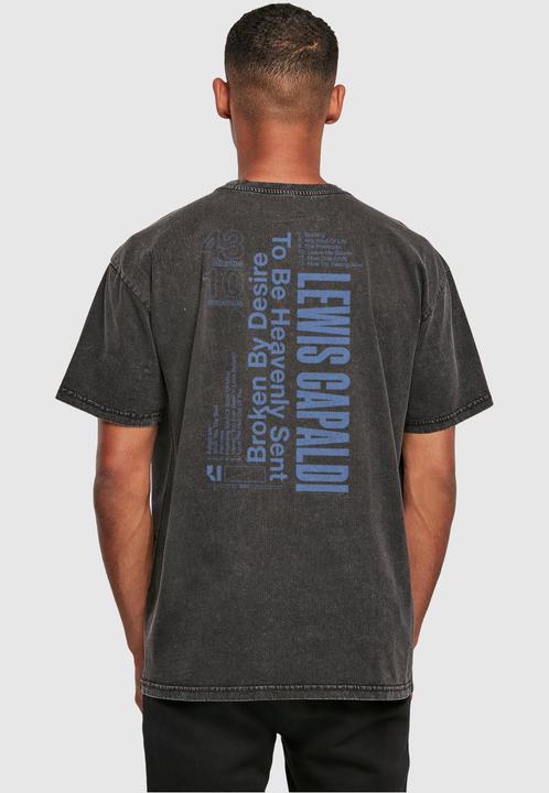 Actual product image Merchcode Lewis Capaldi - Tour grabsheet 3 Acid Washed Oversize Tee - 113795 (3XL)