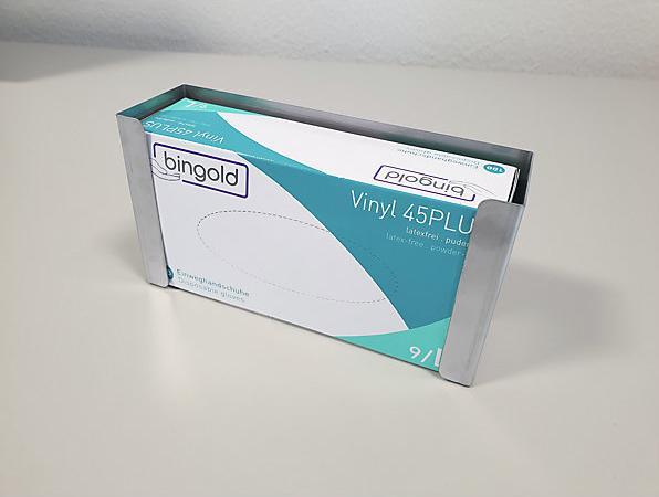 Actual product image kaiserkraft Glove and facial tissue dispenser, for 1 box, HxWxD 120 x 222 x 65 mm, stainless