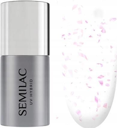 Semilac T23 UV Nagellack Top Matt Flower Flakes 7ml (T23 Matt Flower Flakes, Top Coat)