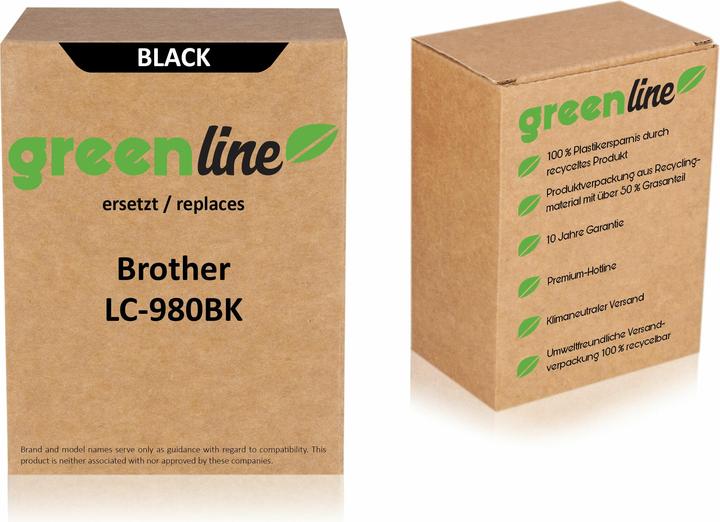 Produktbild Inkadoo Druckerpatronen greenline ersetzt Brother LC-980 BK XL Tintenpatrone, schwarz Schwarz (BK)