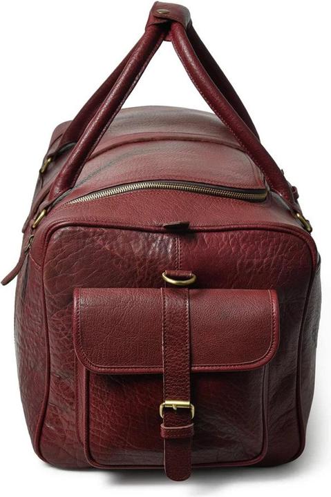 Immagine prodotto Only-Bags.Store Borsa Duffel da uomo in pelle di bufalo rosso ciliegia, grande borsa da viaggio, borsa da viaggio