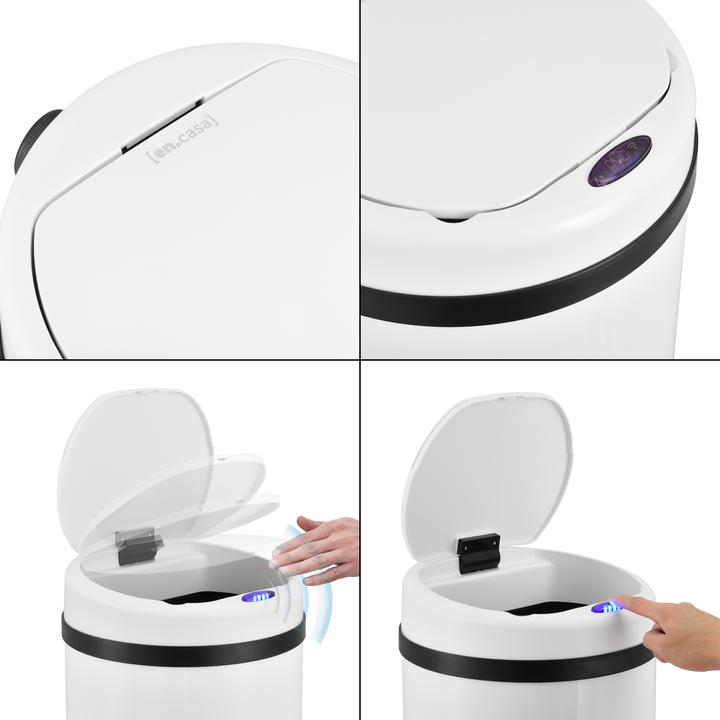 Produktbild En.Casa Sensor-Mülleimer 42L Weiss (42 l)