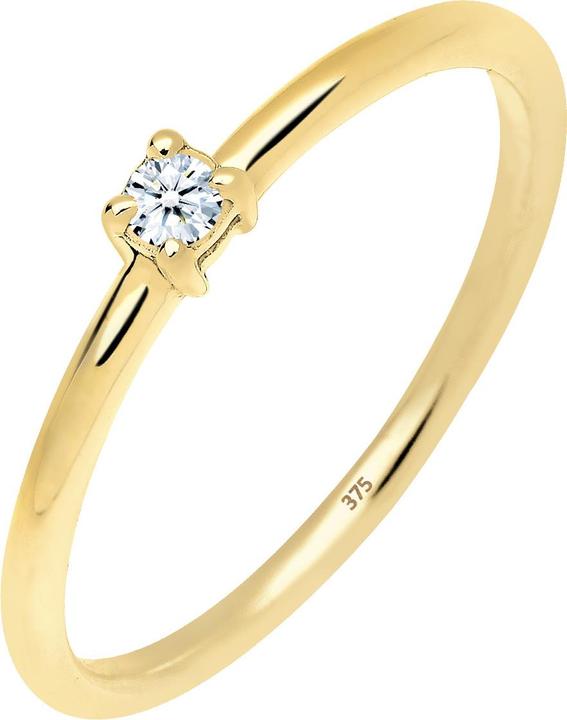 Produktbild Elli DIAMONDS Ring Verlobungsring Diamant 0.06 ct. 375 Gelbgold (54, 375/9 K Gold)