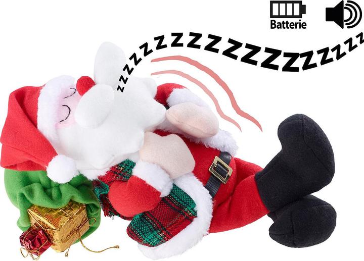 Produktbild Infactory Schlafender Weihnachtsmann mit Atem-Bewegungen und Schnarch-Geräuschen