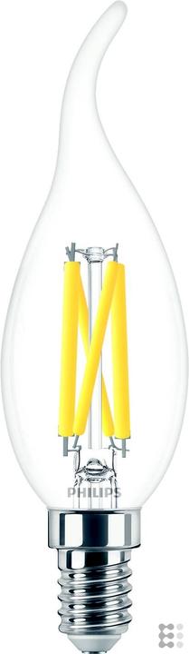 Actual product image Philips Professional MST LEDcandle 3,4-40W/927 E14 clear candle 470lm DIMTONE windst. D,4kWh/1000 (E14, 3.40 W, 470 lm, 1 x, D)