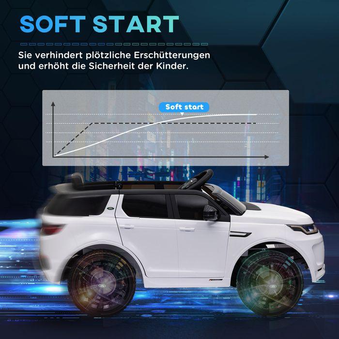 Produktbild Swisshandel24 Kinder Elektroauto 12V Kinderauto mit 2,4G Fernbedienung, Musik, 3-5 km/h, 3-6 Jahre, weiss (12 V)