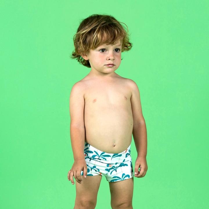 Nabaiji Badehose Boxer Baby/Kinder - Affe weiss (74, 75 C)