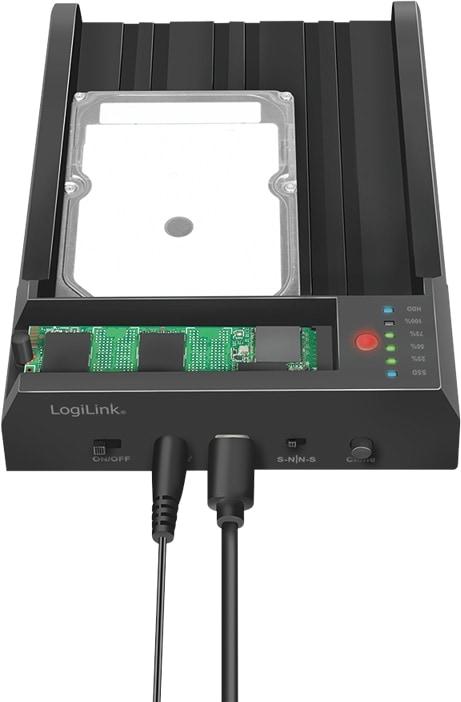 Immagine prodotto LogiLink USB 3.2 Gen 2 Quickport, 2 porte, per HDD/SSD SATA e SSD M.2 NVMe (2 Porti)