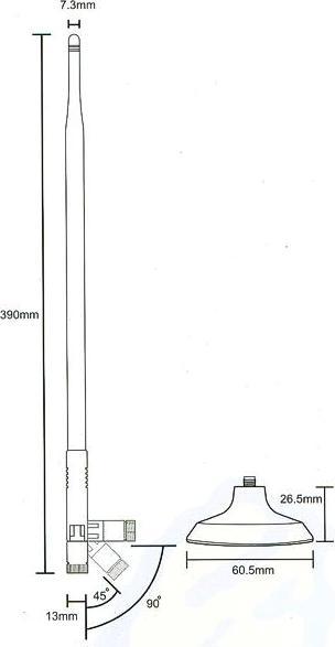 Actual product image Alfa Network ARS-N19M BP - ARS-N19MBP - 2.4 GHz, 9 dBi Antenna + Magnetic Base