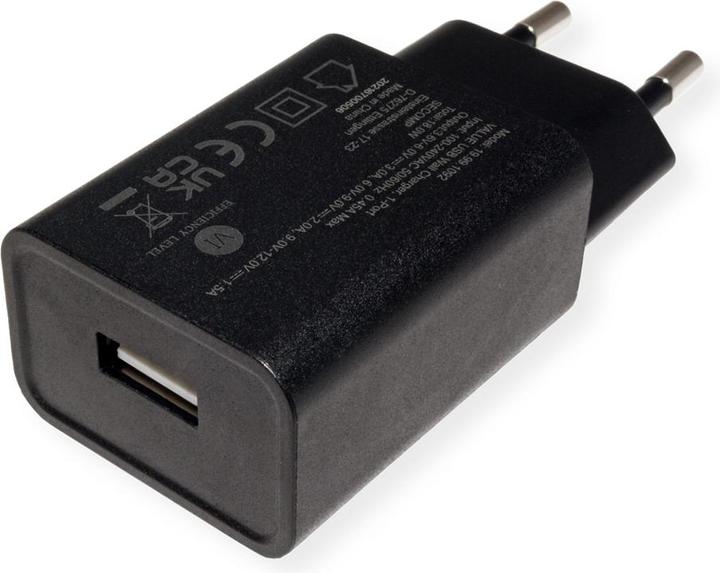 Actual product image Value USB QC3.0 Charger with Euro plug, 1 port, 18W (18 W)