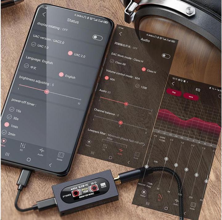 Image du produit FiiO KA15 (Écran, commutateur de gain, USB-DAC)