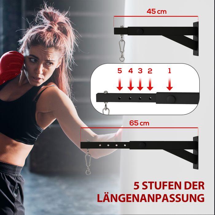 Actual product image Swisshandel24 Boxsack Wandhalterung einstellbar, Stahl, schwarz