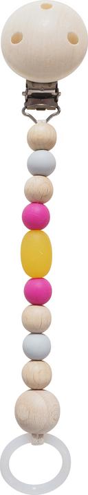 Produktbild Kikadu Schnullerkette senfgelb/pink (1 x)