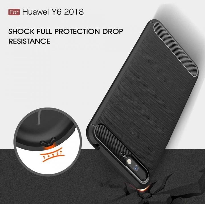 Actual product image Screenguard Huawei Y6 2018 Cover Carbon Brushed Soft TPU (Huawei Y6 (2018))