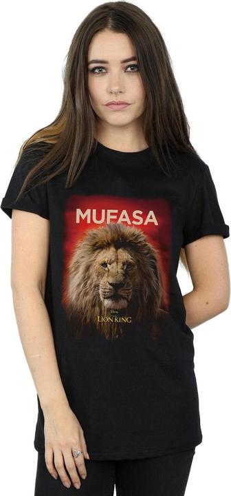 Actual product image Disney Womens/Ladies The Lion King Movie Mufasa Poster Cotton Boyfriend T-Shirt (XXL)