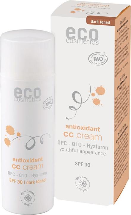 Image du produit Eco Cosmetics Crème CC teintée foncée FPS 30, 100 ml (Crème solaire visage, SPF 30, 50 ml)